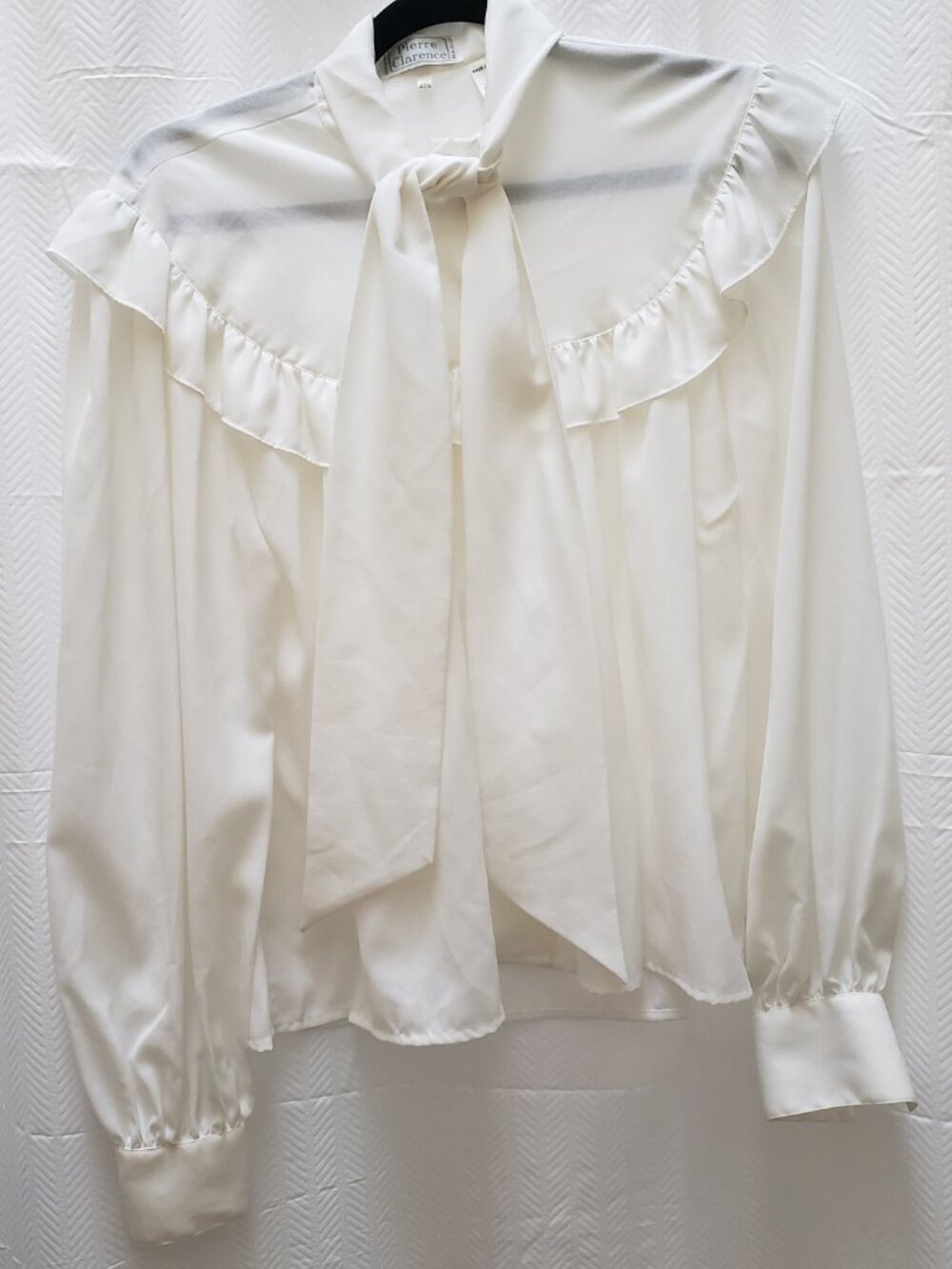 Vintage Frill  Button up Blouse White Made in France EU 42N Ruffle Poet Girlhood - Picture 5 of 16